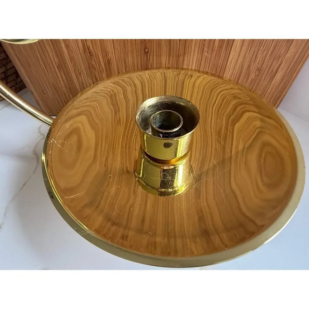 Baldwin Large Brass Taper Candle Stick Holder With Spiral Finger Loop 9